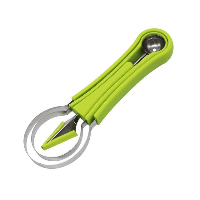 Juego de herramientas profesionales para tallar frutas, cortador de sandía de acero inoxidable 4 en 1, removedor de semillas, cuchillo de sandía para excavar, separador de pulpa, cortador de