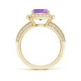 thumbnail image 2 of ANGARA Natural 2.2 Ct. Amethyst with Diamond Halo Ring in 14K Yellow Gold for Women (Ring Size: 11.5), 2 of 9