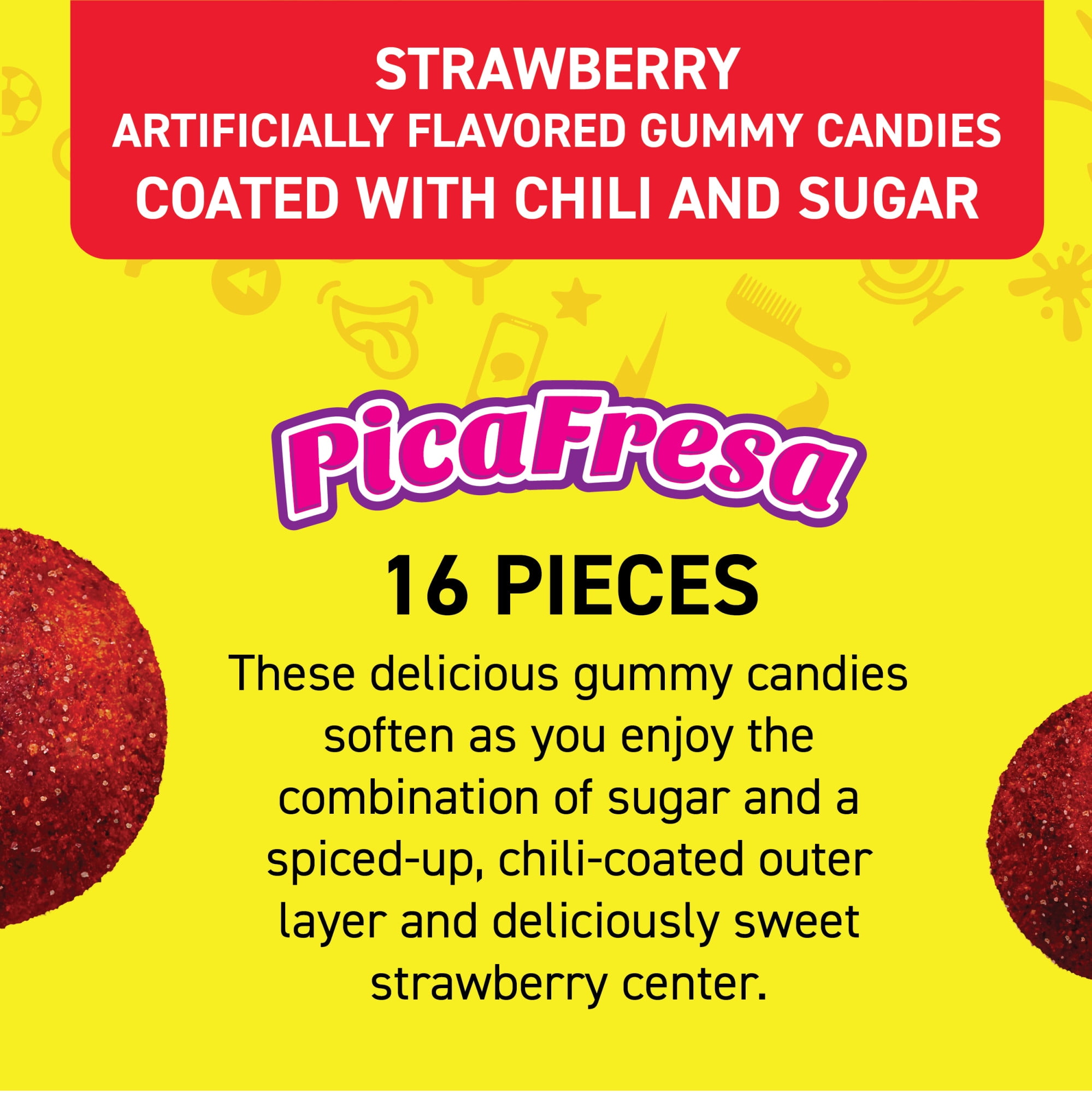 Vero Picafresa 16 Count Bag, Strawberry Flavored Chewy Candy