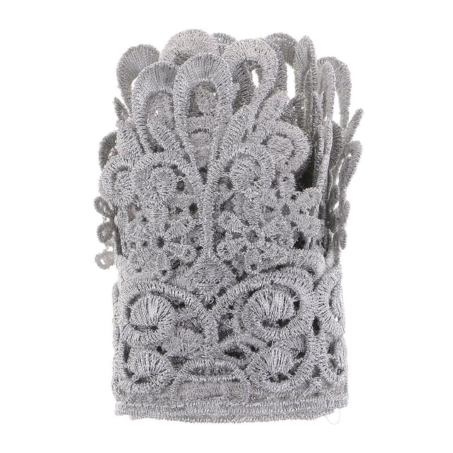 Adornos de encaje Hugo con corona de 1 yarda para vestido de novia Plata Ribete de encaje