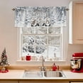 thumbnail image 2 of Grey Christmas Gnome Valance Curtain for Windows Xmas Trees Branches Winter Snowflakes Curtain Valances Short Window Treatments Panels for Kitchen Bathroom Laundry Room Basement 54 x 18 Inch, 2 of 7