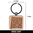 thumbnail image 2 of New Mexico State with Text Swirls Square Keychain Charm Tag - Engraved Wood, 2 of 6