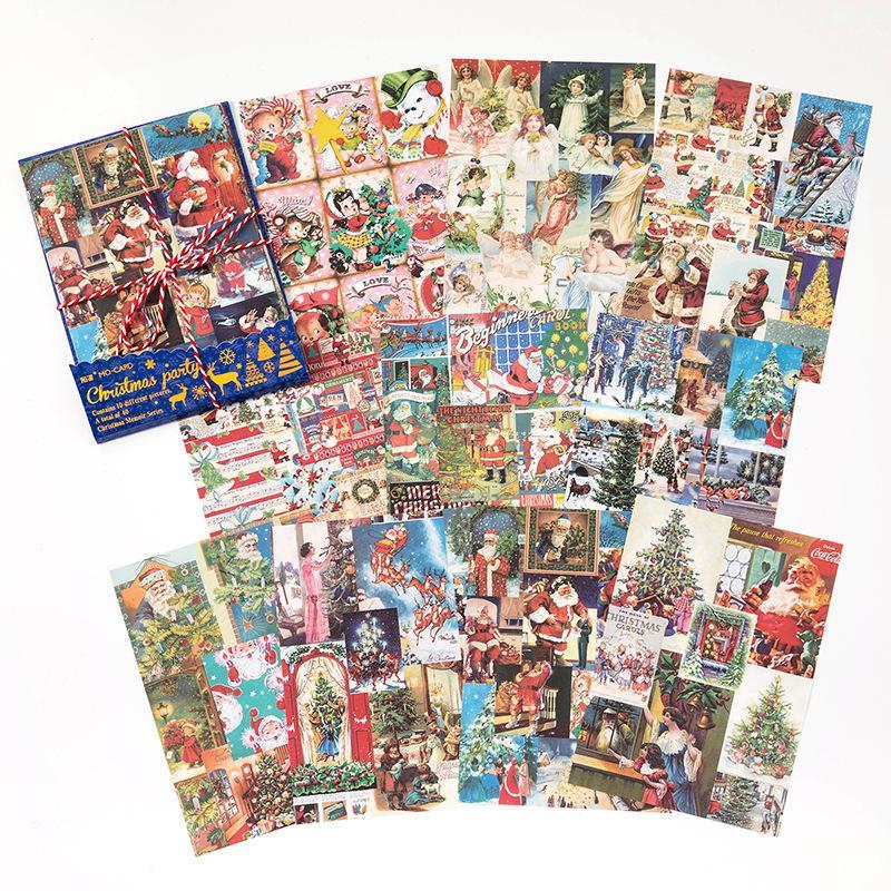 Christmas Memoirs Paper - Vintage Christmas Theme Non-Adhesive Journal Collage Base Paper for Scrapbooking and DIY Decoration