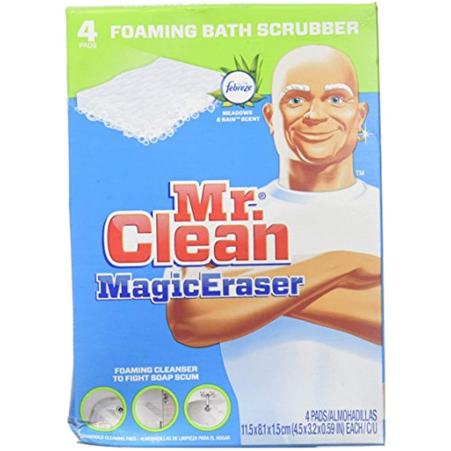 Mr. Clean Magic Eraser, Foaming Bath Scrubber 4 Pk