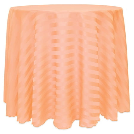 

Ultimate Textile Satin-Stripe 60-Inch Round Tablecloth Peach
