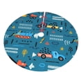 thumbnail image 3 of Kll 30" Christmas Tree Skirt Construction Trucks Xmas Tree Skirts Mat For New Year Xmas Holiday Party Indoor Outdoor Home Decoration, 3 of 9