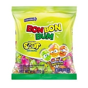 Colombina Bon Bon Bum Sour Bubble Gum Pops, 6 oz (Pack of 12)