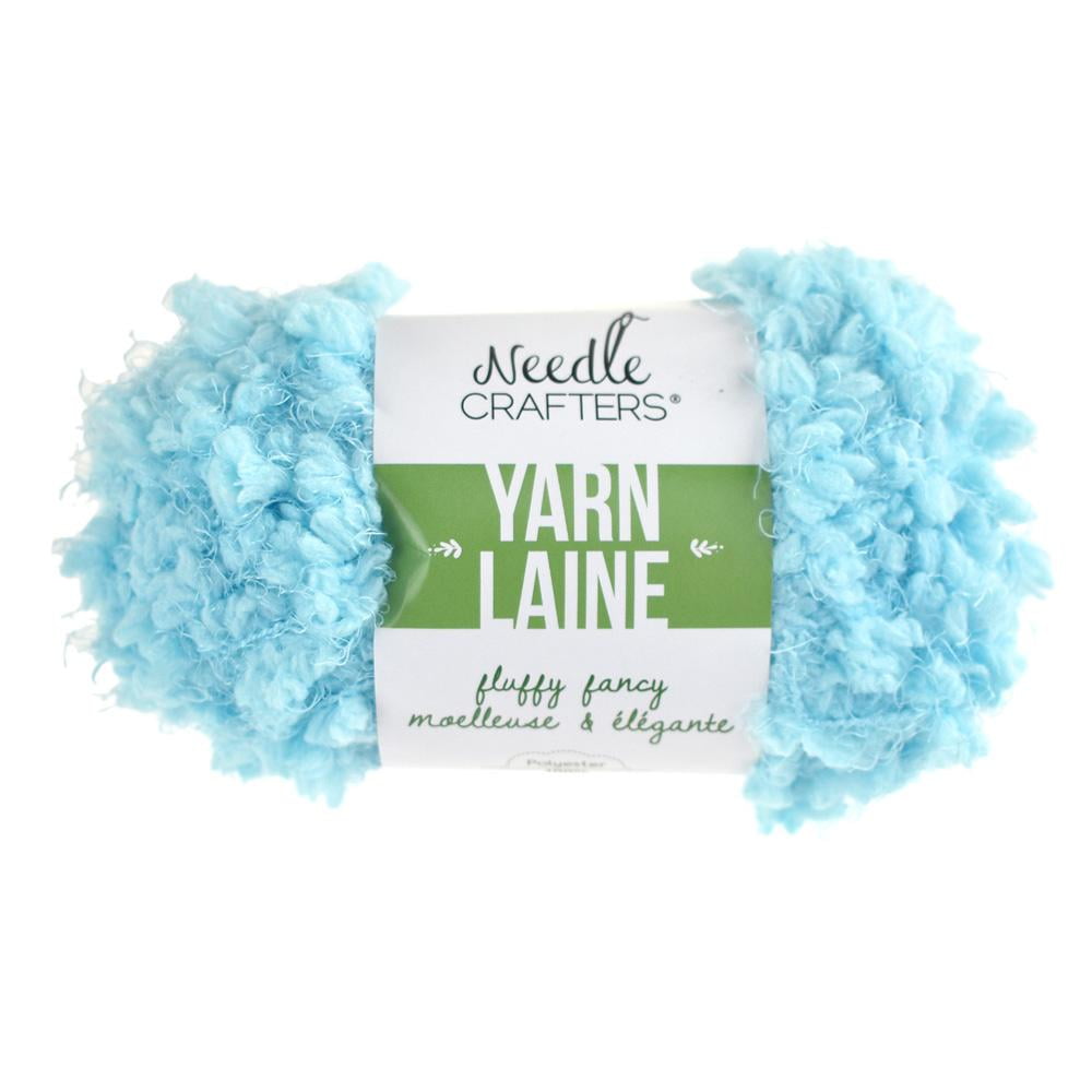Fluffy Fancy Solid Colored Polyester Yarn Bundle, 65Yard, Baby Blue