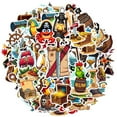 thumbnail image 2 of 35pcs-50pcs Pirate Stickers Treasure Chest Stickers Adventure Kids Stickers for Suitcase Laptop Guitar, 2 of 9