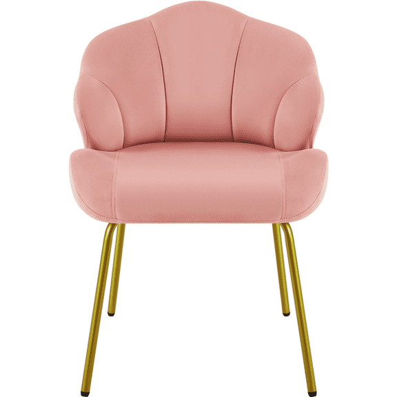 Renwick Modern Velvet Accent Chair with Golden Metal Legs for Living Room, Pink