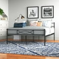 thumbnail image 2 of Yoneston Metal Queen Platform Bed Frame with Bowknot Headboard & Footboard, Black, 2 of 6