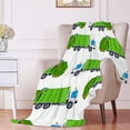 thumbnail image 3 of Green Garbage Trash Truck Flannel Lightweight Blankets Quilt Plush Fleece Soft Bedding Throw Blanket for Couch and Bed 80"x60" for Adult, 3 of 6