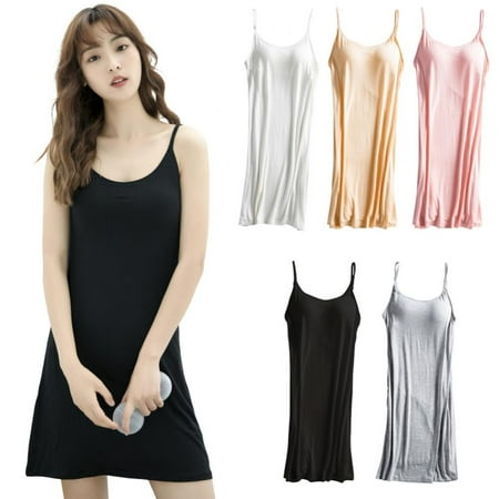 

Women Full Slip Nightgown Sleepwear V Neck Pajama Dress Adjustable Soft Nightdress Short Chemise