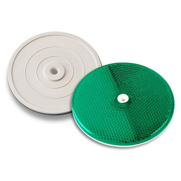 102230 3-1/4"" Green Centermount Reflector Plastic Backplate RT-90G