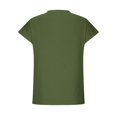thumbnail image 4 of Army Green XXL WIZUTIZ Tops for Women Retro Cotton Blend Lightweight Tee Ladies Linen Crew Neck Tops Holiday Beach Short Sleeve Oversize Shirts Loose Fit Elegant Tshirt Cotton Linen Solid, 4 of 5