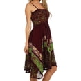 thumbnail image 4 of Sakkas Aphrodite Embroidered Batik Dress - Chocolate / Green - OS, 4 of 4