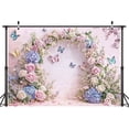 thumbnail image 4 of Pink Butterfly Floral Backdrop Baby Shower Colorful Flowers Backdrops for Photograph Background Wedding Girl Birthday Table Cake Party Decorations Photo Studio Props 8X6ft, 4 of 6