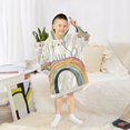 thumbnail image 6 of FORMRS Wearable Blanket Hoodie with Sleeves for Kids Cozy Flannel Sweatshirt, White Cat Rainbow, 6 of 7