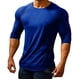 thumbnail image 2 of pstuiky camisas de hombre de manga larga, Camisa deportiva de manga larga raglán con cuello redondo, transpirable y elástica, de color liso, para hombre camisetas de hombre xl, 2 of 4