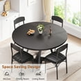 thumbnail image 6 of Vipuse Round Kitchen Dining Room Table Circle Dining Dinner Table with Pedestal Metal Frame, Space Saving Wood Industrial Furniture for Small Space (Black, 47IN), 6 of 13