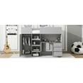 thumbnail image 6 of Full Size Wooden Loft Bed with Built-in Wardrobe, Desk, Storage Shelves & Drawers - Grey, 6 of 9