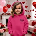 thumbnail image 2 of Hoodie for Girls Valentines Sweatshirt Long Sleeve Casual Heart Sweatshirts Crewneck Pullover Sweatshirt Kids Clothes Boys Size 7-8 Years, 2 of 4