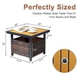 thumbnail image 2 of Rattan-Style Outdoor Side Table with Umbrella Holder  Storage - Po Garden End Table in Brown, 2 of 23