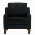 thumbnail image 2 of Modern 1 Seater Velvet Sofa, Upholstered Armchair with Removable Cushions and Wood Legs for Living Room Office Apartment, 2 of 9