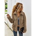 thumbnail image 4 of REDHOTYPE Women's Button Long Sleeve Brushed Jacket Coats with Pockets, 4 of 7