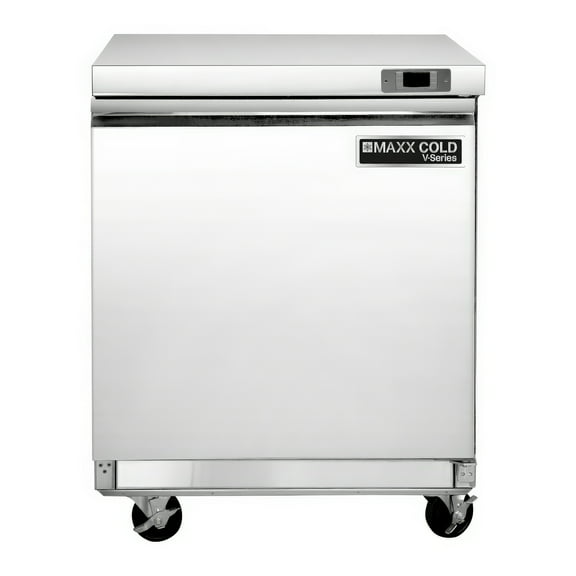 Maxx Cold V-Series 1 Door Undercounter Freezer, 29"W, 7.8 cu ft, in Stainless Steel (MVF29UHC)