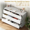 thumbnail image 3 of 6 Drawer Dresser for Bedroom, White Dresser Double Chest of Drawers, Modern Wood Dressers with Deep Drawers for Living Room,White, 3 of 8