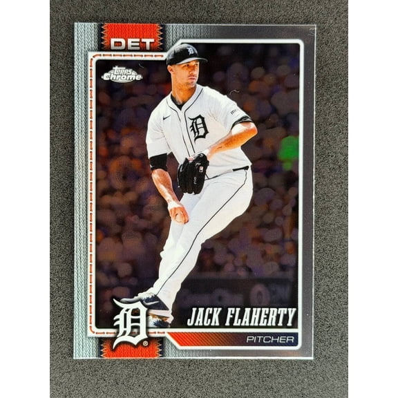 2026 Topps Chrome Jack Flaherty #14 Detroit Tigers Baseball Card Detroit Tigers MLB BASEBALL Trading Card
