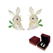 AIDAIL Easter Earrings Rhinestone Rabbit Bunny Dangle Earrings for Women Girls Statement Spring Themed Drop Earrings Holiday Jewelry Gifts