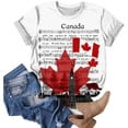 thumbnail image 4 of Ramiter T-Shirts Canada pour Femmes T-Shirts pour Femmes Imprimé Feuille d'Érable Point Col Rond Fête du Canada T-Shirts Rouges Blanc,m, 4 of 4