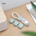 thumbnail image 1 of High-quality Winding Buckle Data Line Storage 2.5cm × 3.2cm × 1.3cm Headphone Cable Arrangement Pvc Wire Control Tools Smooth 3g Grass Blue, 1 of 6