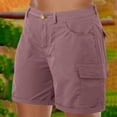 thumbnail image 5 of Jean Shorts Long New Women’s Cargo Shorts Summer Outdoor Fitness Shorts High Waist Workout Yoga Running Bottoms with Pockets Pinks XXL, 5 of 8