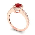 thumbnail image 2 of Clara Pucci 14K Rose Gold 0.76ct Tourmaline Halo Ring for Women, 2 of 7