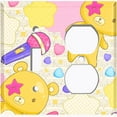 thumbnail image 2 of Metal Light Switch Wall Plate Outlet Cover (Yellow Teddy Bear Karaoke Hearts Music Bow - Single Toggle Single Duplex), 2 of 2