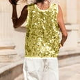 thumbnail image 6 of Giftesty Women's Sparkle Sequin Solid Color Crew Neck Sleeveless Loose Fit Casual Tank Top for Daily Wear, 6 of 9