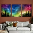 thumbnail image 6 of Shadudu Stars Colorful Lights Trees Canvas Wall Art Set of 3 | Living Room Bedroom Office Decor 12"x16"x3pcs, 6 of 6
