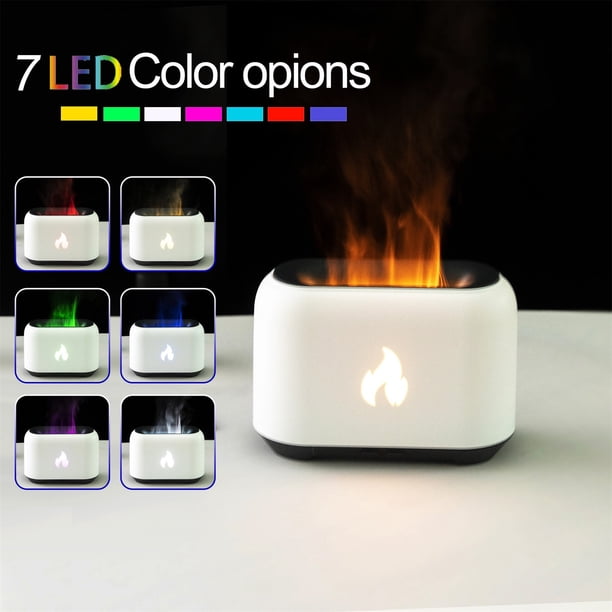 Xihbxyly Difusor de Aroma de Llama, Humidificador Silencioso de Llama Mejorado, Elegante Luz Led y Aromaterapia, Ideal para Relajarse En Casa, Oficina, Yoga, Apagado Automático, Capacidad de 150 Ml