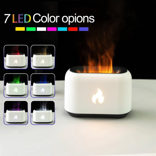Xihbxyly Difusor de Aroma de Llama, Humidificador Silencioso de Llama Mejorado, Elegante Luz Led y Aromaterapia, Ideal para Relajarse En Casa, Oficina, Yoga, Apagado Automático, Capacidad de 150 Ml