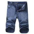 thumbnail image 3 of AXXD Mens Shorts Clearance Blue Summer Men Shorts With Zipper Pocket Trend Elastic Slim Denim Jean Shorts Father's Day Gift, 3 of 10
