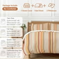 thumbnail image 6 of Orange Stripe Bedding Duvet Cover Set King Size 4 Pieces Yellow Gradient Geometric Abstract Bedding Set with Zipper Closure, 1 Comforter Cover 92x106 Inches 1 Flat Sheet & 2 Pillow Cases, 6 of 7