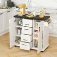 thumbnail image 4 of Costway Rolling Kitchen Island Cart on Wheels Mobile Serving Utility Trolley Cart, 4 of 10