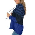 thumbnail image 6 of Anbech Color Contrast Womens Hoodie Tops Stitching Causal Sweatshirt Long Sleeve Drawstring Hooded, 6 of 9