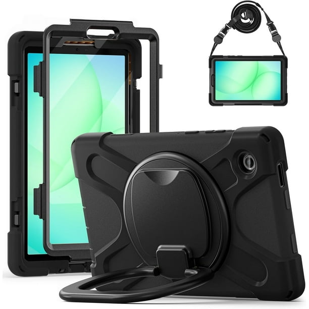 Funda para Samsung Galaxy Tab A11 de 8,7 pulgadas (2025) y Galaxy Tab A9 de 8,7 pulgadas (2023), funda de silicona resistente con asa, soporte de 360 grados, correa y soporte para S Pen.