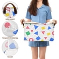 thumbnail image 5 of Yayeee Foldable Storage Basket for Shelves with Handles Waterproof Cloth Bins, Blue Retro Triangles, 5 of 7
