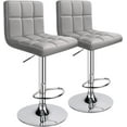 thumbnail image 2 of HOMEKOKO Bar Stools, Modern PU Leather Adjustable Swivel Bar Stool with Back, 1 Chair (Light Grey), 2 of 7