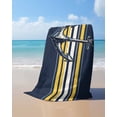thumbnail image 4 of Nautical Anchor Beach Towels Oversized Super Absorbent, Navy Blue Yellow Striped Farmhouse Ombre Lightweight Bath Towel Quick Dry Sets For Bathroom/Pool/Rv Camping/Beach Play/Gym Room/Picnic 31"x62", 4 of 8